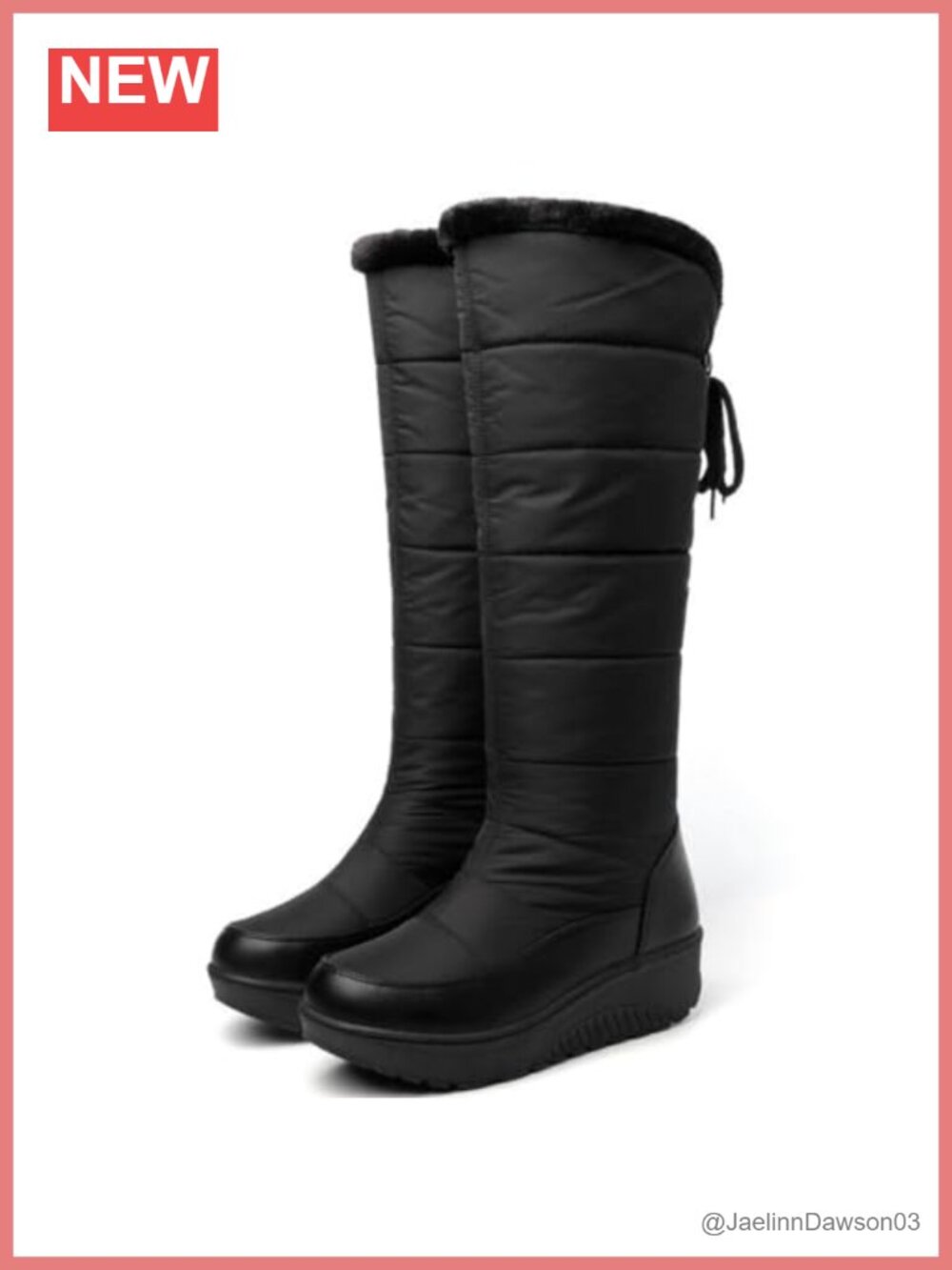 One-Step Back Lace-Up Over-The-Knee Waterproof Snow Boots for Women